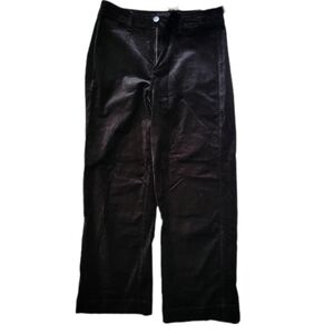 Paige // Women's Nellie Velvet Cropped Wide Leg Jeans // S28 / Black